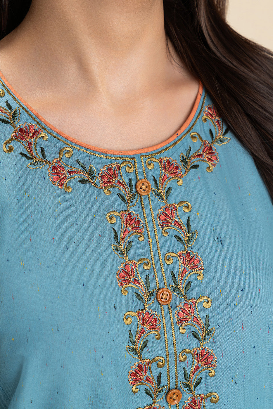 2 PIECE EMBROIDERED MULTI NEPS SUIT (PRET)