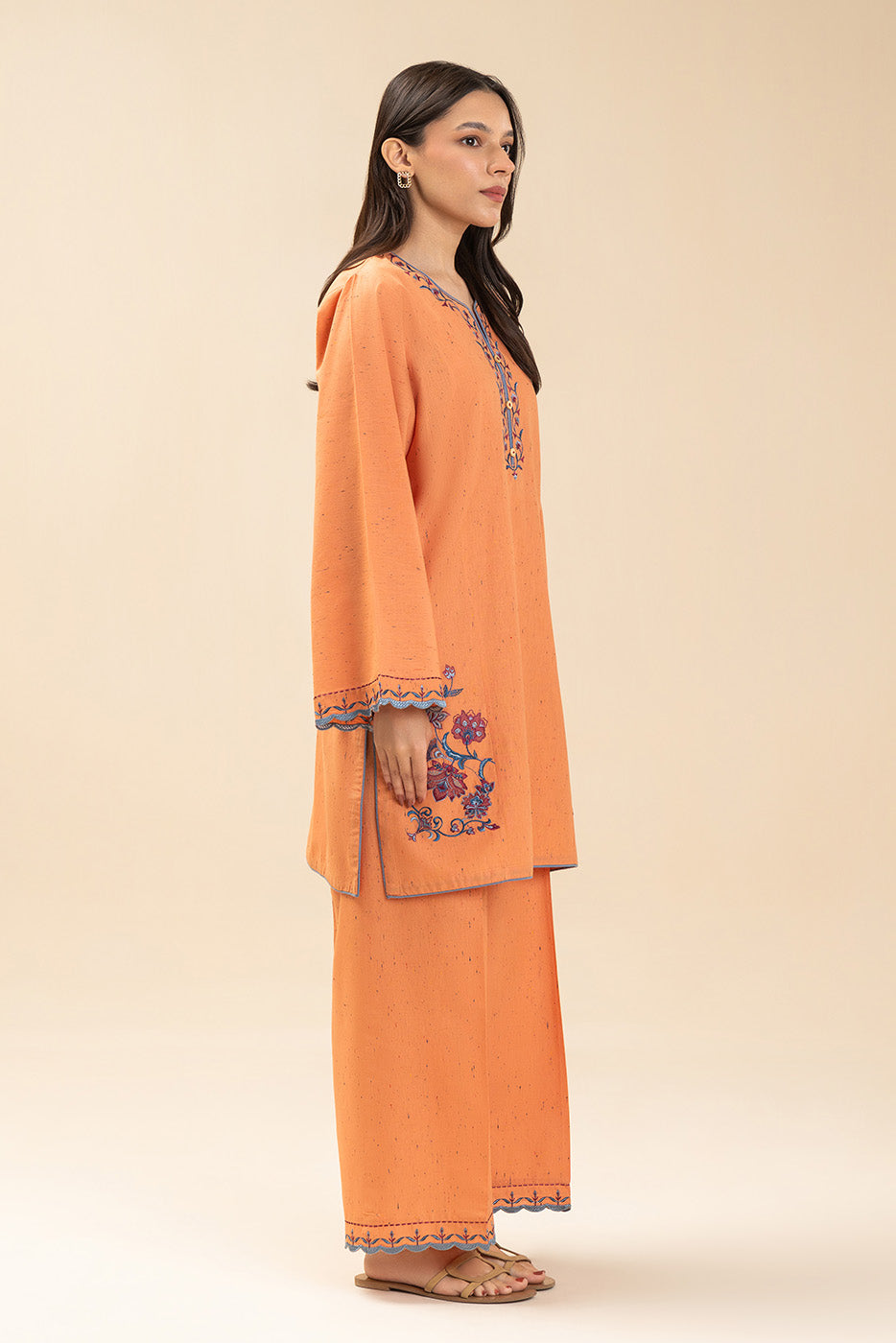 2 PIECE EMBROIDERED MULTI NEPS SUIT (PRET)