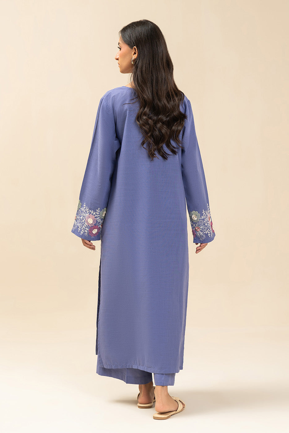2 PIECE EMBROIDERED TWO WAY SLUB SUIT (PRET)
