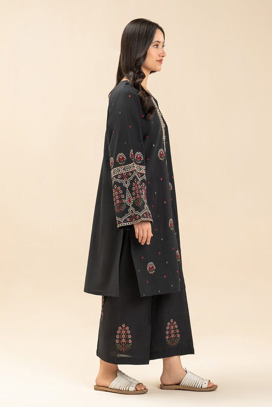 2 PIECE EMBROIDERED TWO WAY SLUB SUIT (PRET)