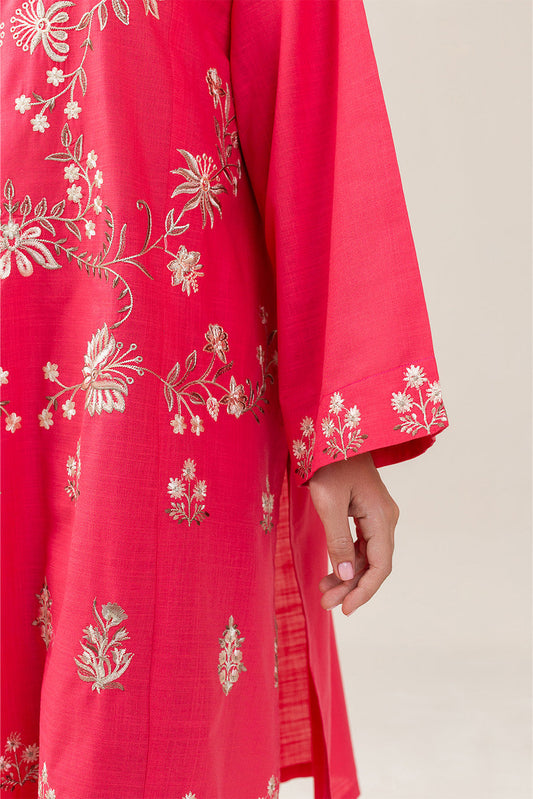 2 PIECE EMBROIDERED TWO WAY SLUB SUIT (PRET)