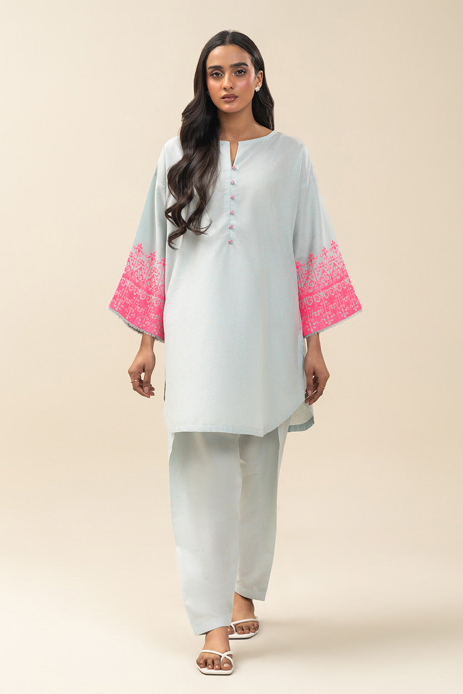 2 PIECE EMBROIDERED NEON NEPS SUIT (PRET)