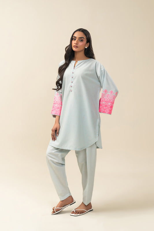 2 PIECE EMBROIDERED NEON NEPS SUIT (PRET)