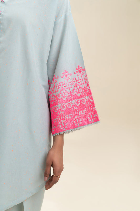 2 PIECE EMBROIDERED NEON NEPS SUIT (PRET)