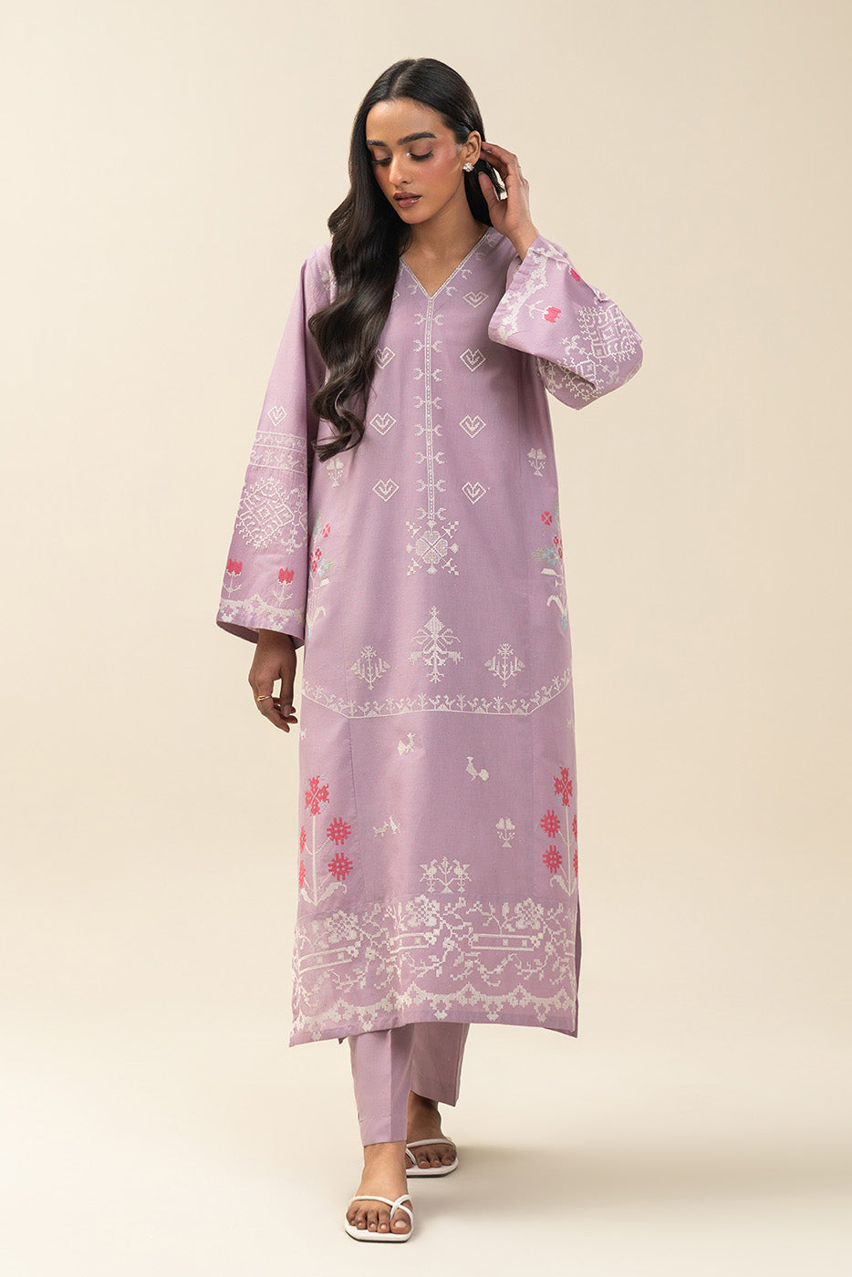 2 PIECE EMBROIDERED NEON NEPS SUIT (PRET)