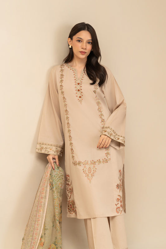 3 PIECE EMBROIDERED LAWN SUIT (PRET)