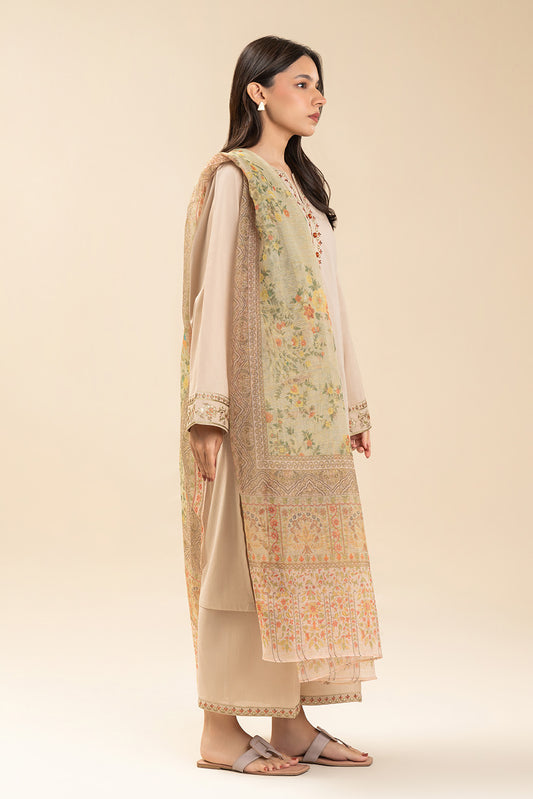 3 PIECE EMBROIDERED LAWN SUIT (PRET)