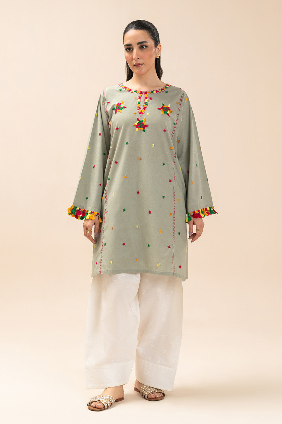 EMBROIDERED YARN DYED SHIRT (PRET)