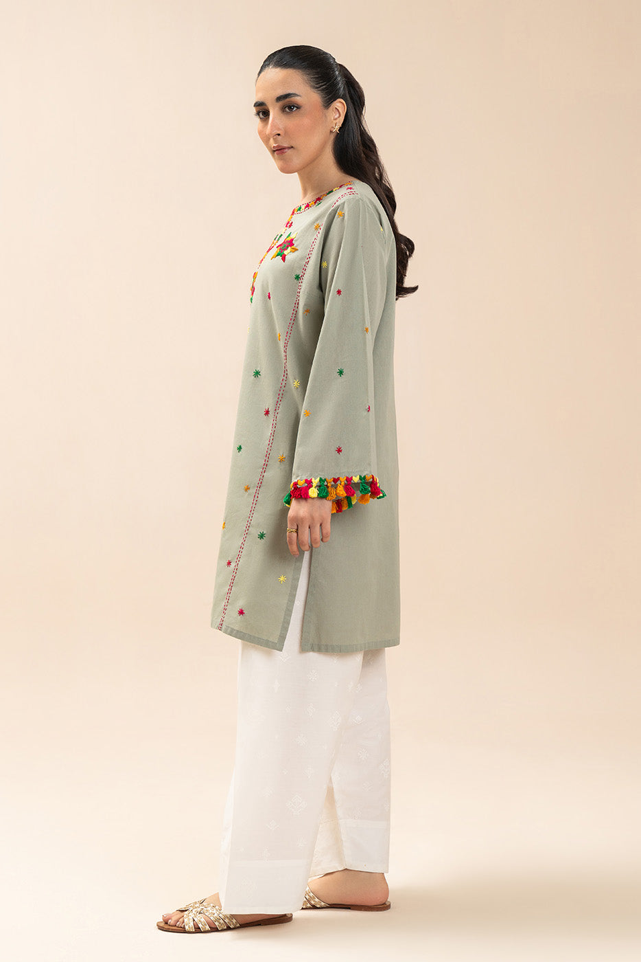 EMBROIDERED YARN DYED SHIRT (PRET)