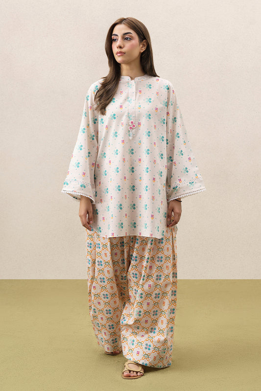 2 PIECE PRINTED DIGITAL PRINTED LAWN SUIT (PRET)