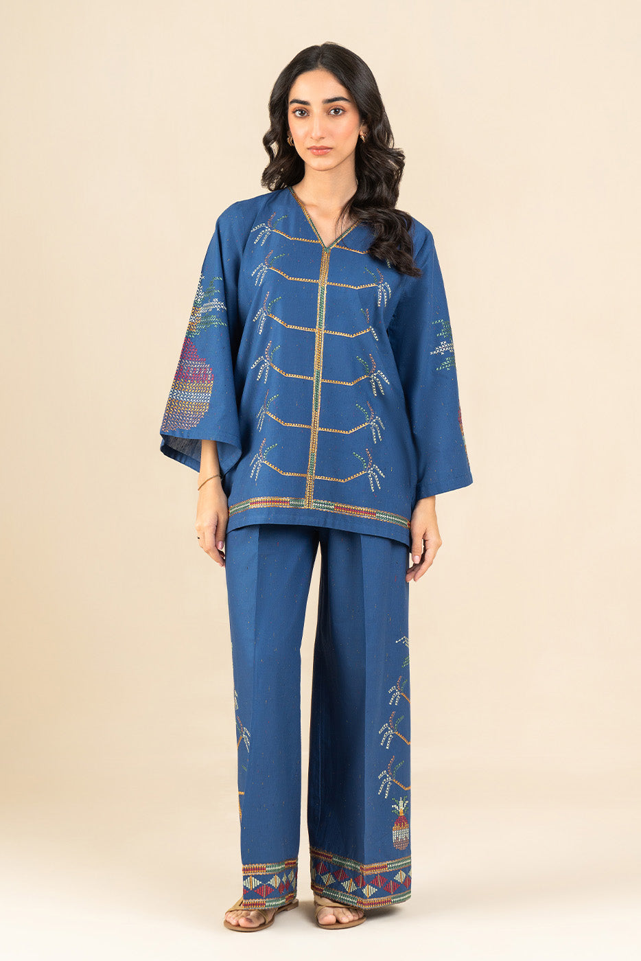 2 PIECE EMBROIDERED MULTI NEPS SUIT (FLOW)