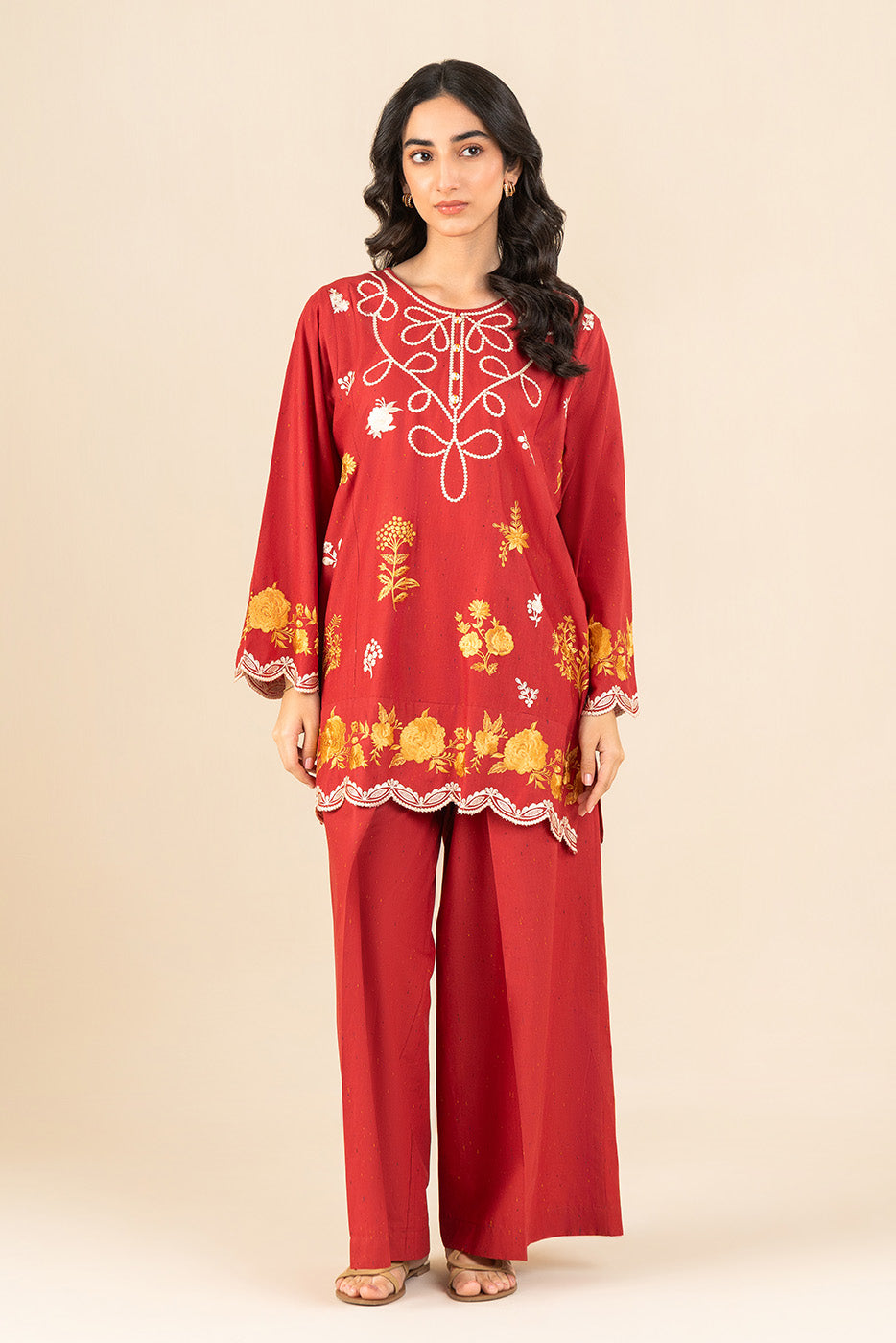 2 PIECE EMBROIDERED MULTI NEPS SUIT (FLOW)