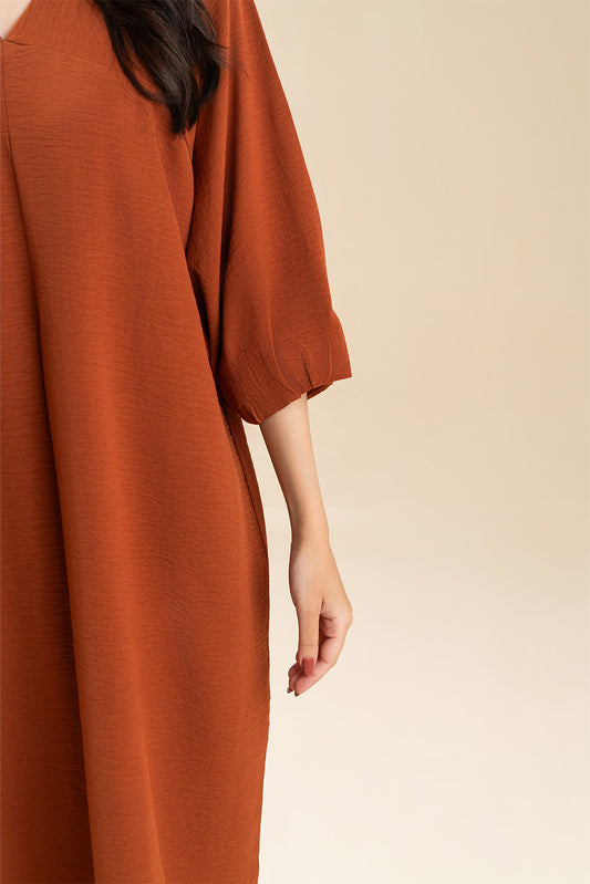PRINTED POLY CREPE DRESS (FLOW)