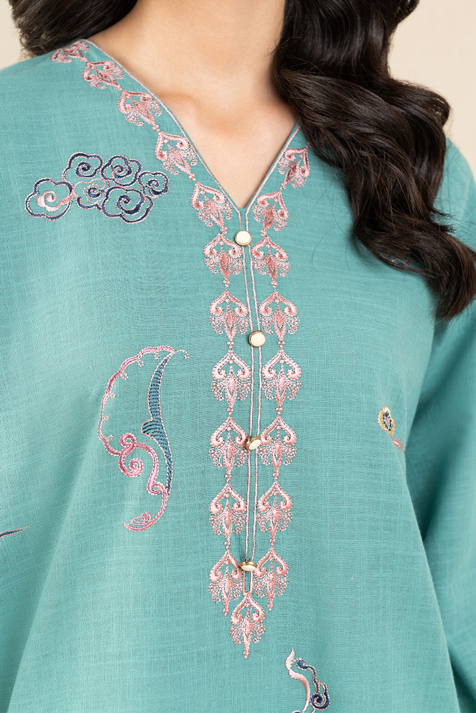 EMBROIDERED SLUB COTTON TOP (FLOW)