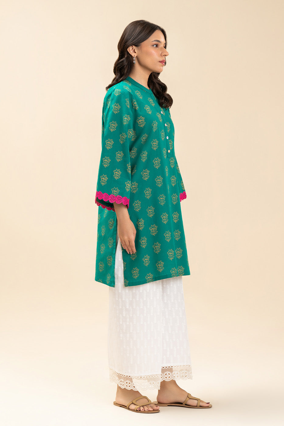 EMBROIDERED SLUB COTTON SHIRT(FLOW)