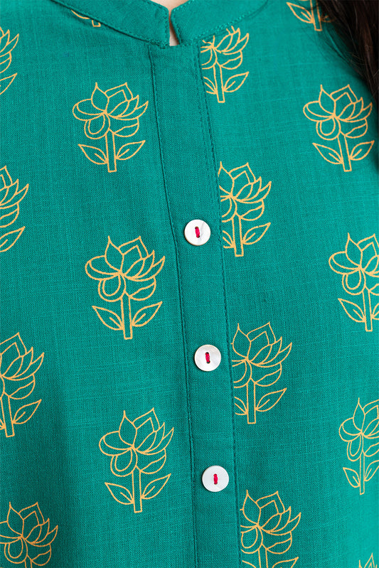 EMBROIDERED SLUB COTTON SHIRT(FLOW)