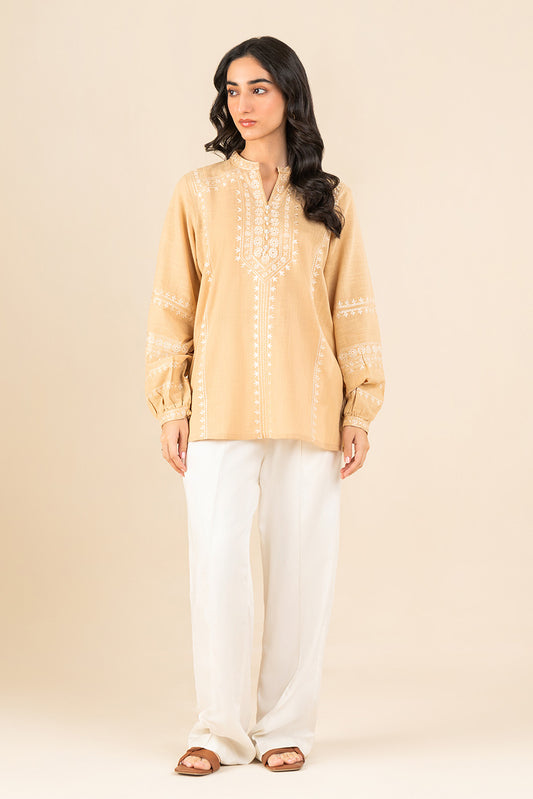 EMBROIDERED SLUB COTTON TOP (FLOW)