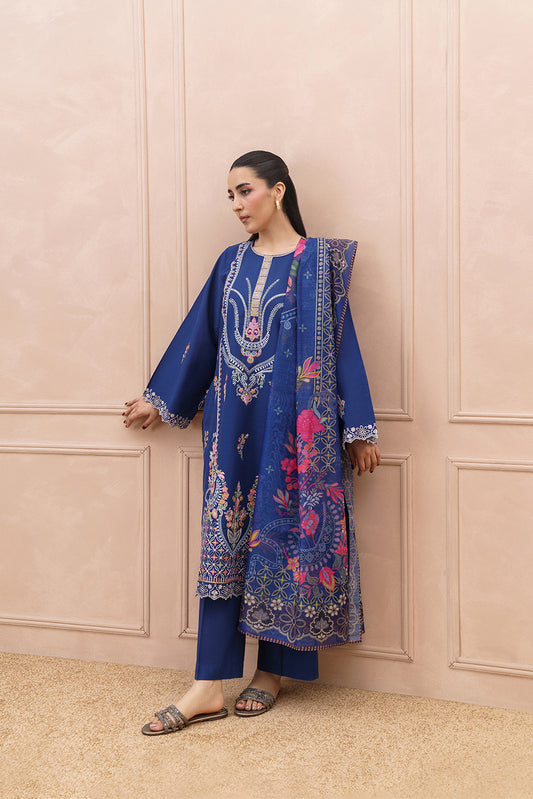 3 PIECE EMBROIDERED SLUB SUIT (HIGH CASUAL)