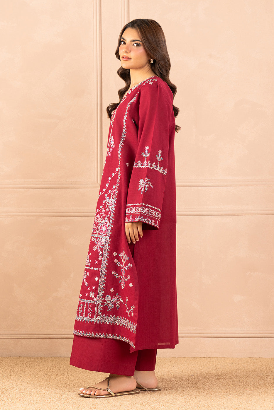 2 PIECE EMBROIDERED TWO WAY SLUB SUIT (HIGH CASUAL)