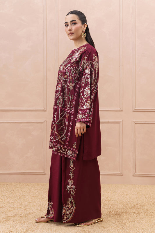 2 PIECE EMBROIDERED RAW SILK SUIT (LUXURY PRET)