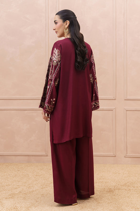 2 PIECE EMBROIDERED RAW SILK SUIT (LUXURY PRET)
