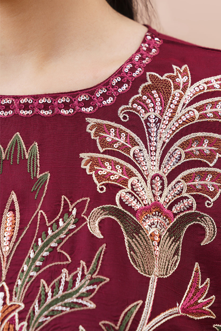 2 PIECE EMBROIDERED RAW SILK SUIT (LUXURY PRET)