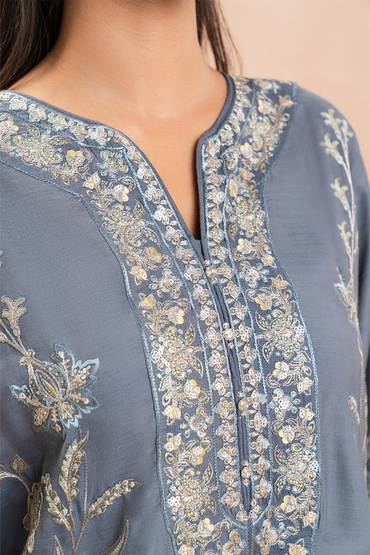 2 PIECE EMBROIDERED RAWSILK SUIT (LUZURY PRET)