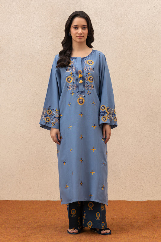 EMBROIDERED SLUB SHIRT (PRET)
