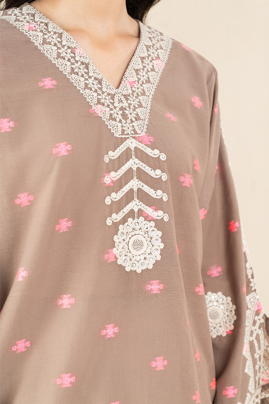 EMBROIDERED JACQUARD SHIRT (PRET)