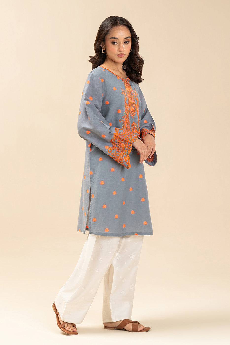 EMBROIDERED JACQUARD SHIRT (PRET)