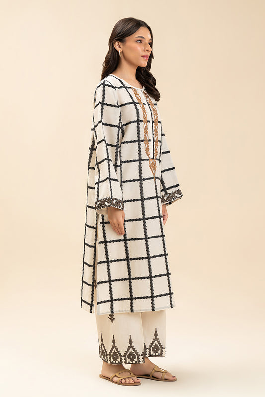 2 PIECE EMBROIDERED BROCHIA JACQUARD SUIT (PRET)