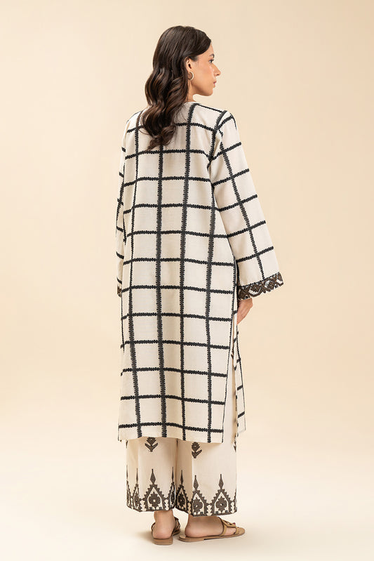 2 PIECE EMBROIDERED BROCHIA JACQUARD SUIT (PRET)
