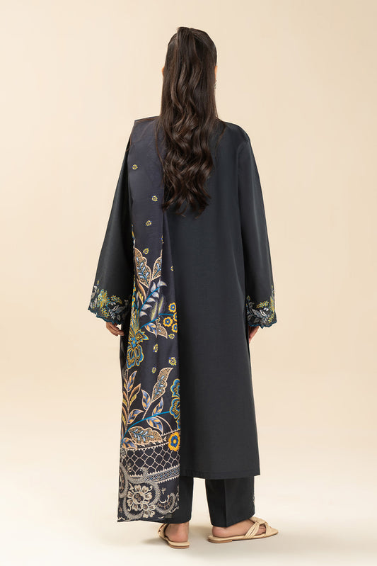 3 PIECE EMBROIDERED SLUB SUIT (PRET)