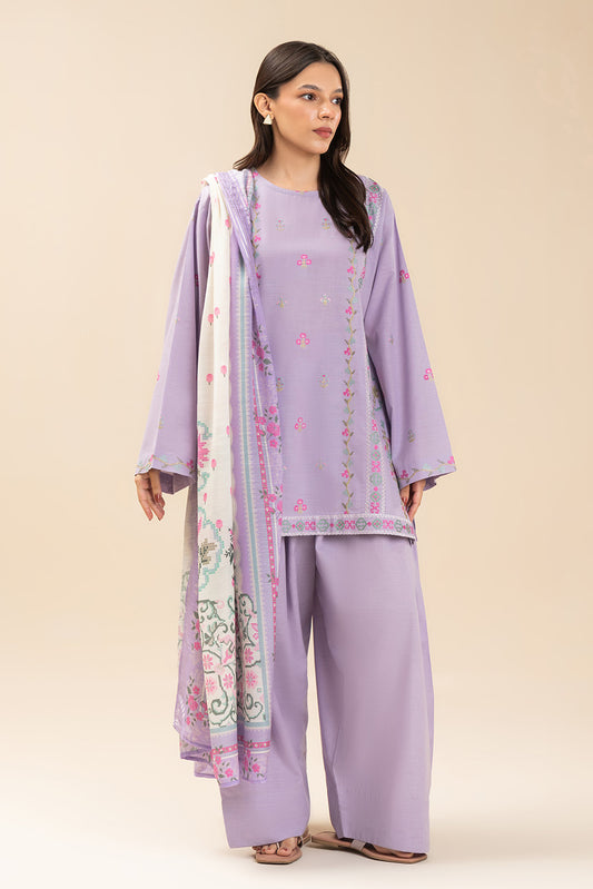 2 PIECE EMBROIDERED SLUB SUIT (PRET)