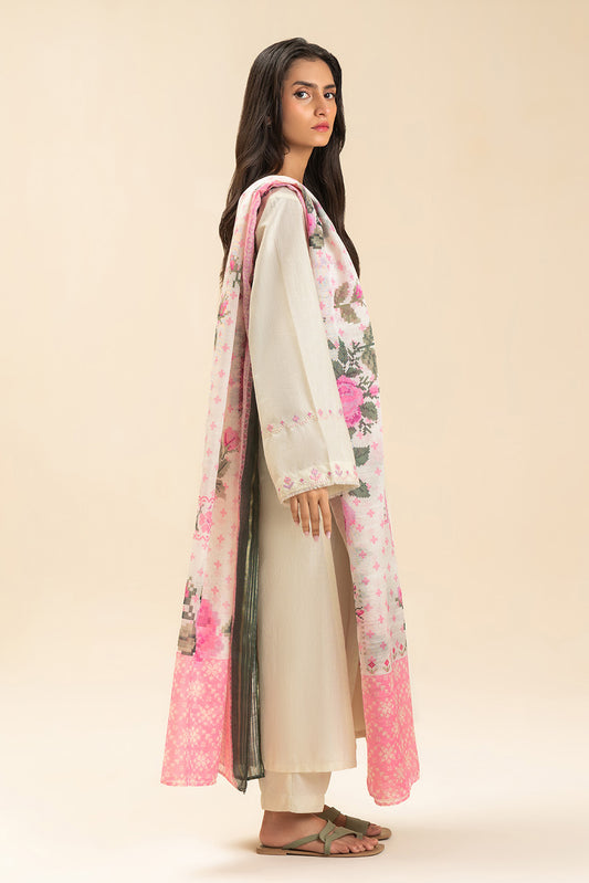 2 PIECE EMBROIDERED SLUB SUIT (PRET)
