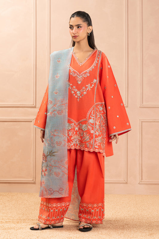 EMBROIDERED TWO WAY SLUB SHIRT (HIGH CASUAL)