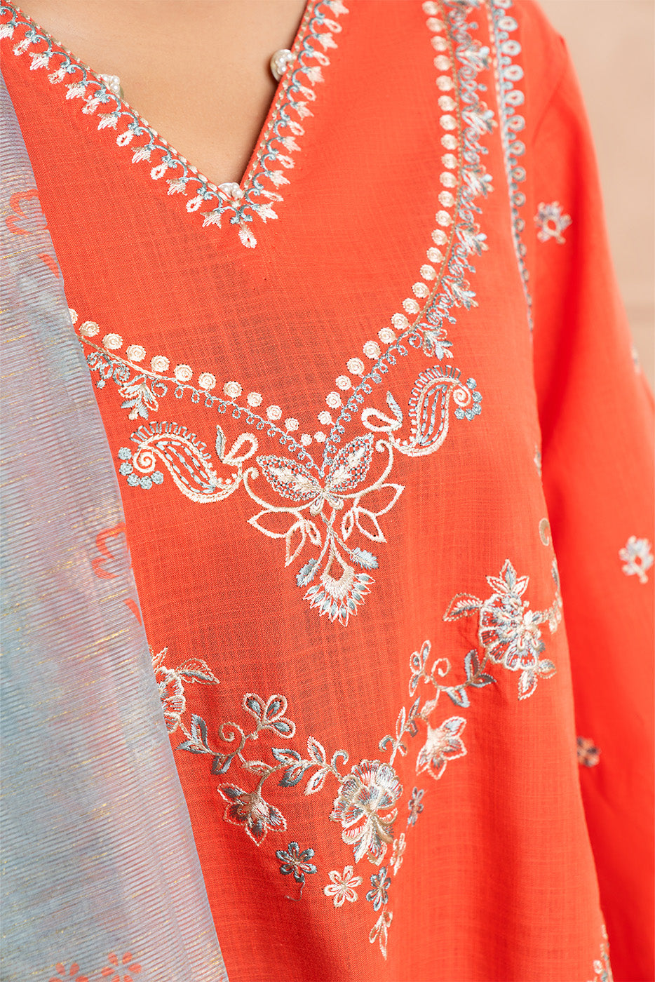 2 PIECE EMBROIDERED TWO WAY SLUB SUIT (HIGH CASUAL)
