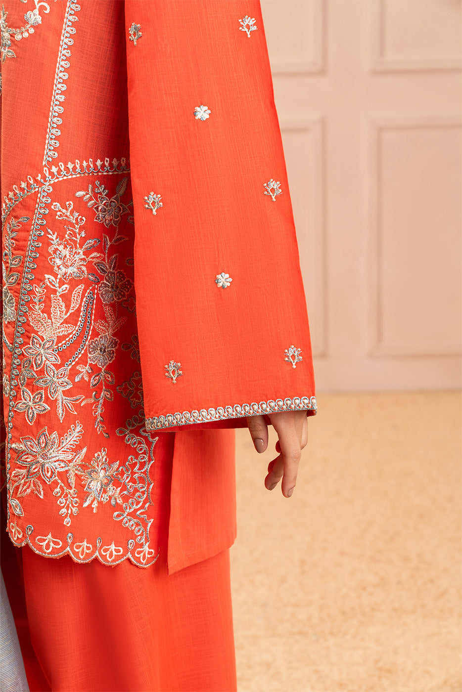 2 PIECE EMBROIDERED TWO WAY SLUB SUIT (HIGH CASUAL)