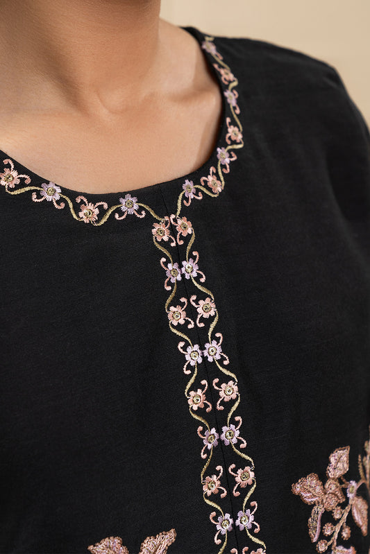 2 PIECE EMBROIDERED PAPER COTTON SUIT (HIGH CASUAL)