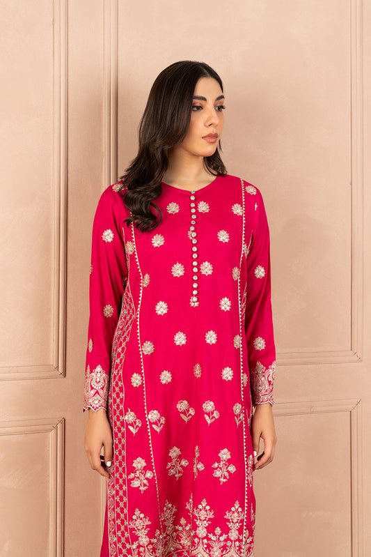 2 PIECE EMBROIDERED RAW SILK SUIT (LUXURY PRET)