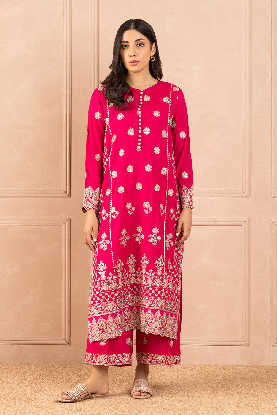 2 PIECE EMBROIDERED RAW SILK SUIT (LUXURY PRET)
