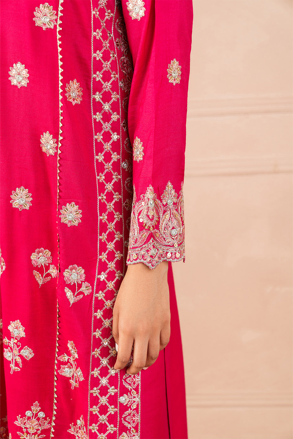 2 PIECE EMBROIDERED RAW SILK SUIT (LUXURY PRET)