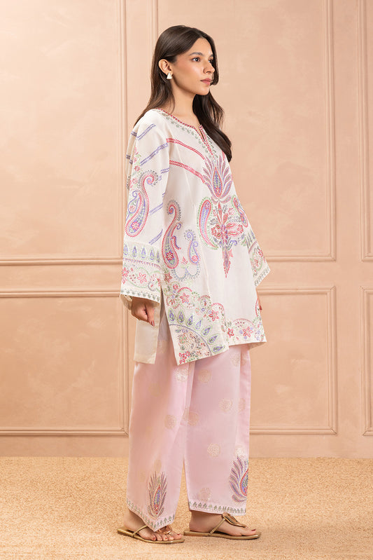 2 PIECE EMBROIDERED TWO TONE SUIT (LUXURY PRET)