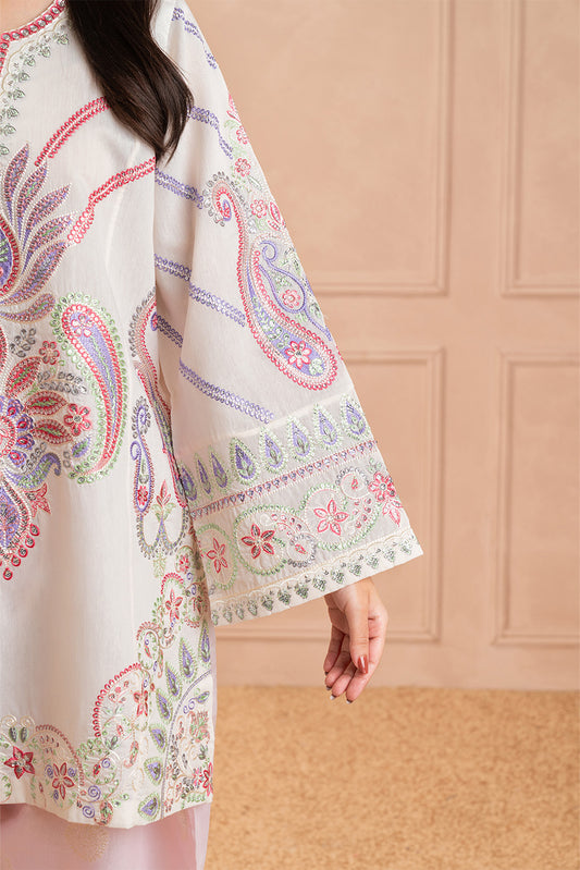 2 PIECE EMBROIDERED TWO TONE SUIT (LUXURY PRET)