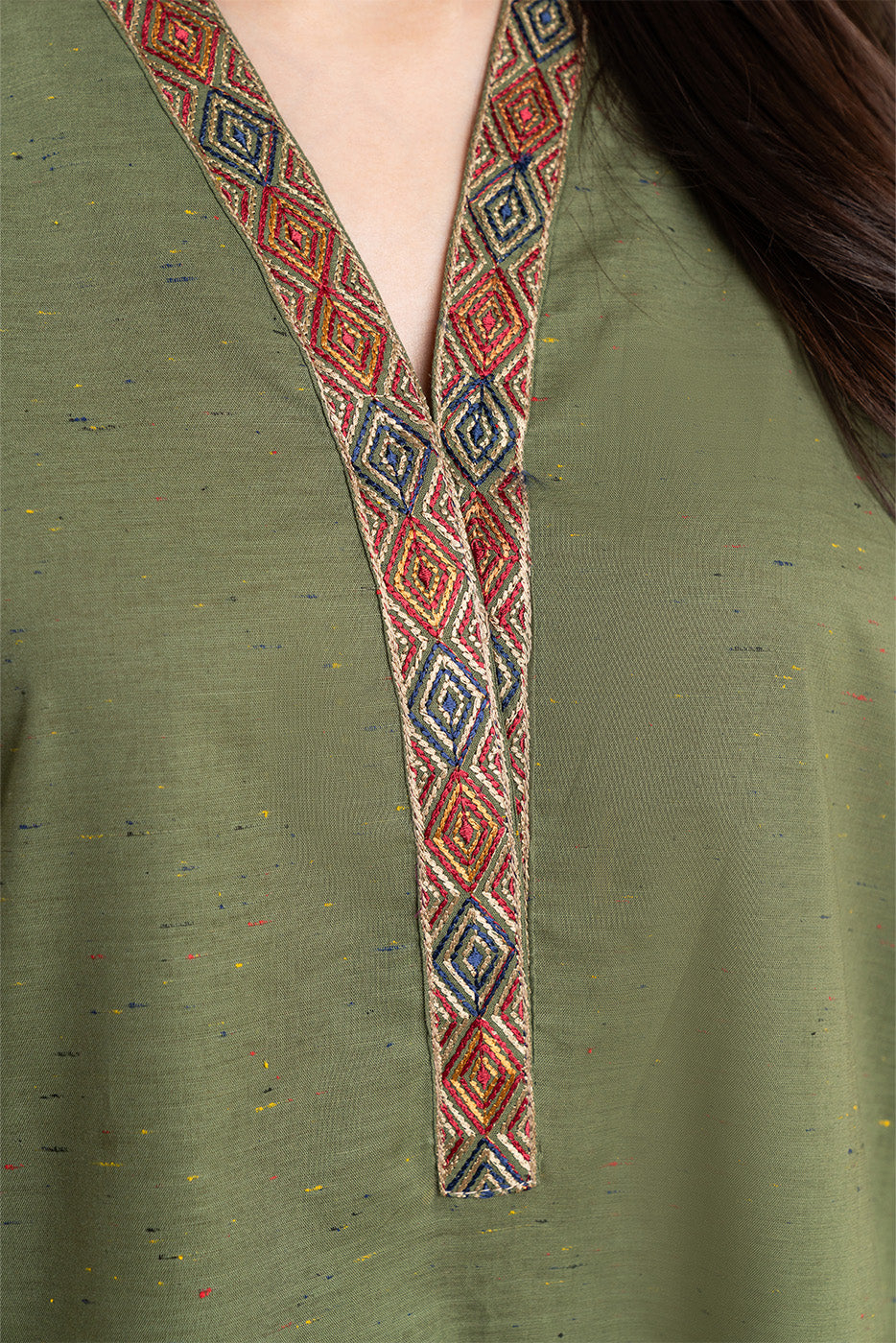 EMBROIDERED MULTI NEPS SHIRT (PRET)