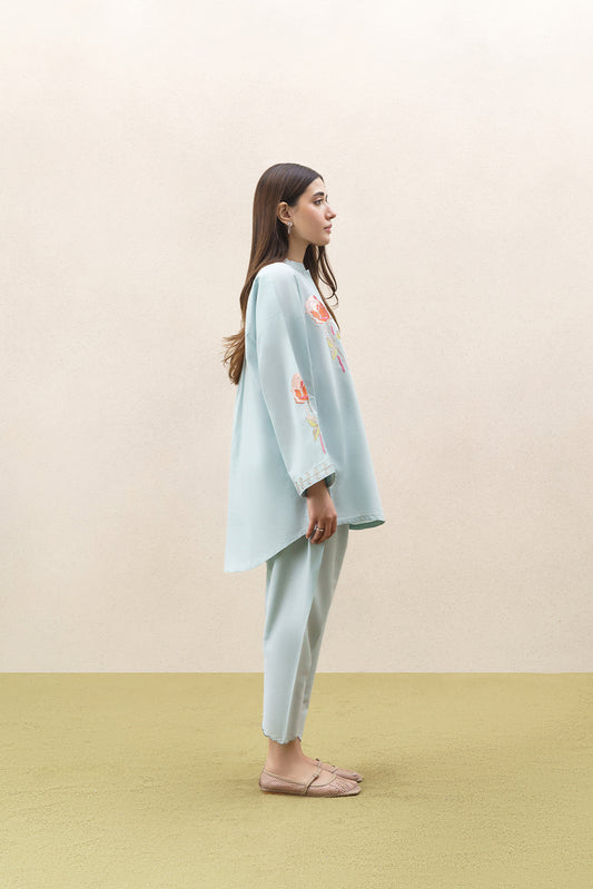 2 PIECE EMBROIDERED FANCY COTTON SUIT (PRET)