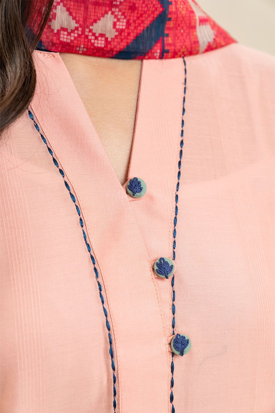 3 PIECE EMBROIDERED TEXTURED LAWN SUIT (PRET)