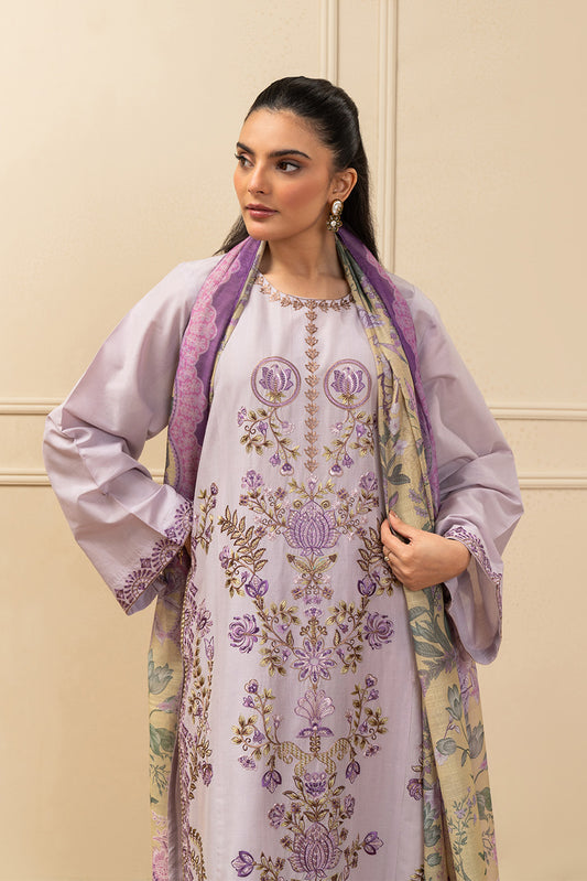 3 PIECE EMBROIDERED TEXTURED LAWN SUIT (PRET)