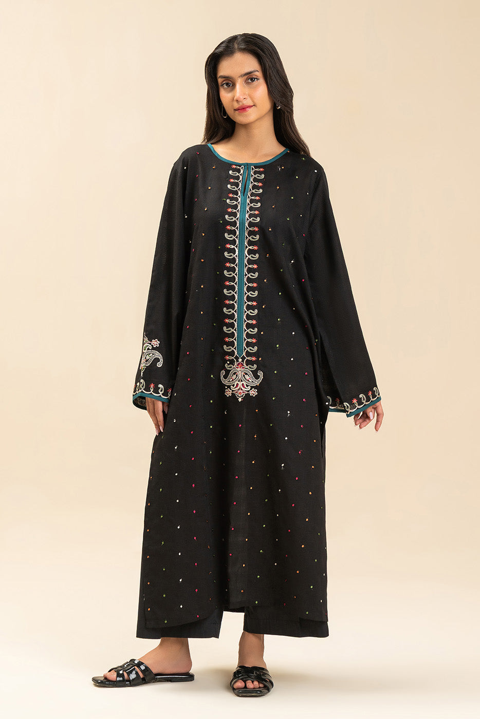 EMBROIDERED LUREX LAWN SHIRT (PRET)