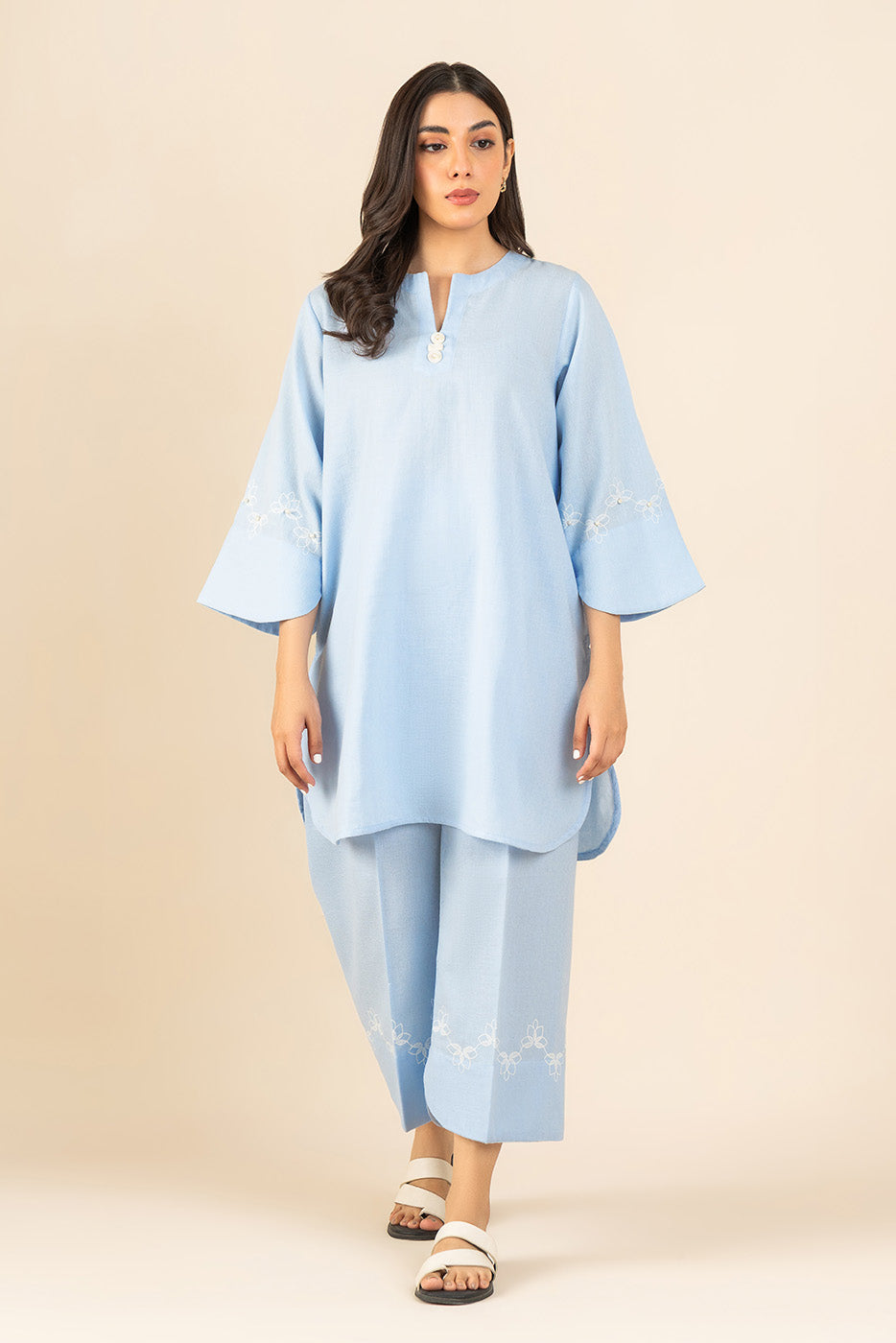 2 PIECE EMBROIDERED DORIA SUIT (PRET)
